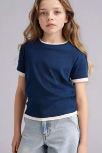 DeFacto slim Fit Rib T-Shirt Girls'