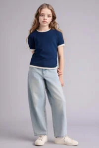 DeFacto slim Fit Rib T-Shirt Girls' - Image 2