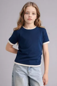 DeFacto slim Fit Rib T-Shirt Girls' - Image 3