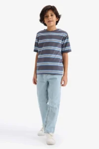 DeFacto New Regular Fit Crew Neck Short Sleeve T-Shirt Boy - Image 2