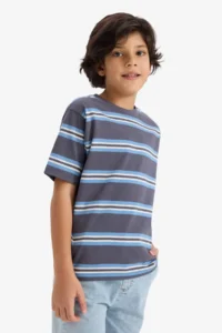 DeFacto New Regular Fit Crew Neck Short Sleeve T-Shirt Boy - Image 3