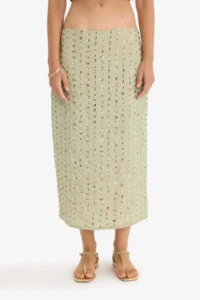DeFacto Pencil Normal Waist Lined Stone Embroidered Voile Midi Skirt - Image 5