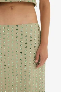 DeFacto Pencil Normal Waist Lined Stone Embroidered Voile Midi Skirt - Image 6