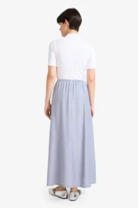 DeFacto Relax Fit Elastic Waist Crinkle Fabric Ankle Midi Skirt - Image 5
