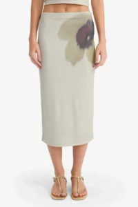 DeFacto Normal Waist Floral Patterned Tulle Midi Pencil Skirt - Image 4