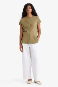 DeFacto 100% Cotton Regular Fit Combed Cotton T-Shirt - Image 2
