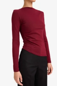 DeFacto Slim Fit Boat Neck Ribbed Long Sleeve T-Shirt - Image 5