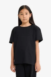 DeFacto Overshirt Fit Crew Neck Embroidery Short Sleeve T-Shirt Girl Child - Image 4