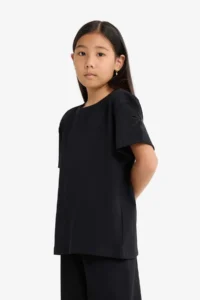 DeFacto Overshirt Fit Crew Neck Embroidery Short Sleeve T-Shirt Girl Child - Image 5