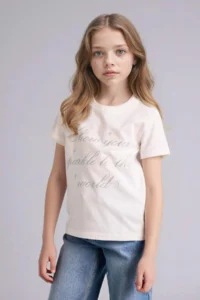 DeFacto Printed T-Shirt Girls' - Image 3