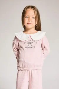 DeFacto Standard Fit Large Collar Printed Sweatshirt Baby Girl