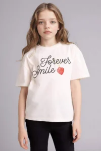 DeFacto Oversized Printed T-Shirt Girls' - Image 3