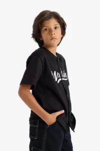 DeFacto Oversize Wide Fit Round Neck Short Sleeve T-Shirt Boy - Image 3
