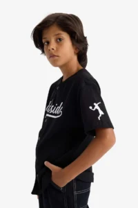 DeFacto Oversize Wide Fit Round Neck Short Sleeve T-Shirt Boy - Image 4
