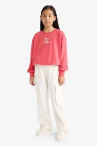 DeFacto Oversize Wide Fit Crew Neck Printed Sweatshirt Girl - Image 5