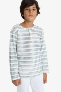 DeFacto Crew Neck Striped Sweatshirt Boy - Image 3