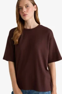 DeFacto Relax Fit Crew Neck Basic Plain Short Sleeve T-Shirt