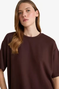 DeFacto Relax Fit Crew Neck Basic Plain Short Sleeve T-Shirt - Image 5