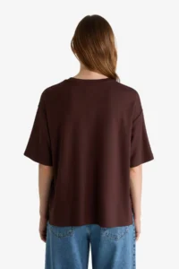 DeFacto Relax Fit Crew Neck Basic Plain Short Sleeve T-Shirt - Image 7