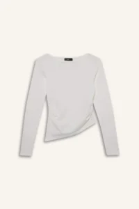DeFacto Fitted Crew Neck Ribbed Long Sleeve T-Shirt - Image 4