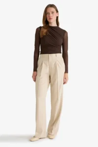 DeFacto Slim Fit Slim Fit Tulle Long Sleeve Snap Body - Image 2