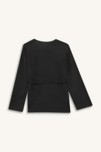 DeFacto Regular Fit Crew Neck Selanik Fabric Long Sleeve T-Shirt - Image 3