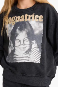 DeFacto Oversize Wide Fit Crew Neck Printed Sweatshirt Girl - Image 3