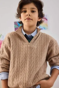 DeFacto Half Zipper Soft Fuzzy Sweatshirt Boy