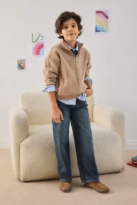 DeFacto Half Zipper Soft Fuzzy Sweatshirt Boy - Image 2