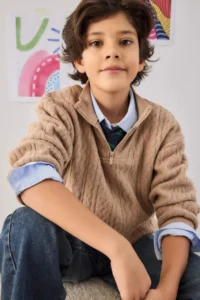 DeFacto Half Zipper Soft Fuzzy Sweatshirt Boy - Image 3