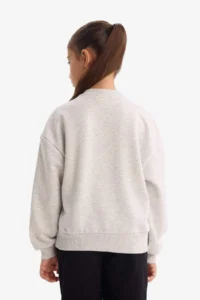 DeFacto Relax Fit Crew Neck Printed Sweatshirt Girl - Image 5