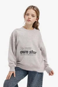 DeFacto Relax Fit Crew Neck Printed Sweatshirt Girl - Image 3