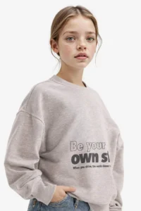 DeFacto Relax Fit Crew Neck Printed Sweatshirt Girl - Image 4