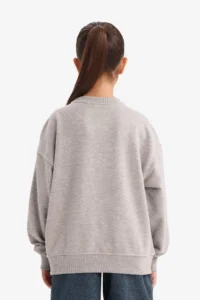 DeFacto Relax Fit Crew Neck Printed Sweatshirt Girl - Image 5