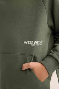 DeFacto Hooded Printed Soft Lined Sweatshirt Boy - Image 4