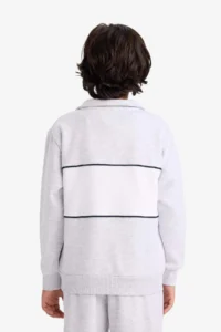 DeFacto Half Zipper Soft Fuzzy Sweatshirt Boy - Image 5
