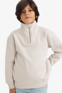 DeFacto Half Zipper Soft Fuzzy Sweatshirt Boy