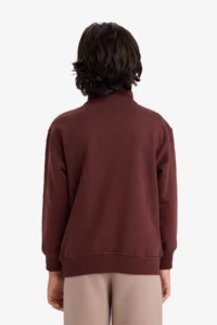 DeFacto Half Zipper Soft Fuzzy Sweatshirt Boy - Image 5