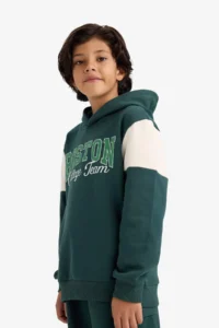 DeFacto Hooded Printed Soft Lined Sweatshirt Boy - Image 3