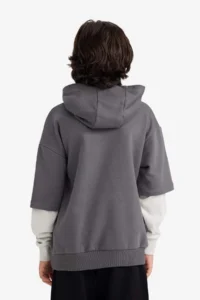 DeFacto Hooded Printed Soft Lined Sweatshirt Boy - Image 5
