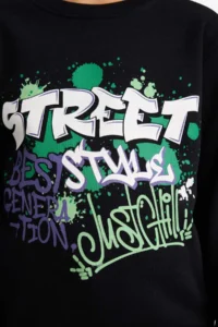 DeFacto Crew Neck Printed Soft Lined Sweatshirt Boy - Image 4