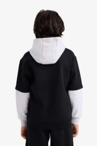 DeFacto Hooded Printed Soft Lined Sweatshirt Boy - Image 5