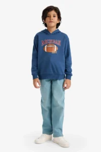 DeFacto Hooded Printed Soft Lined Sweatshirt Boy - Image 2