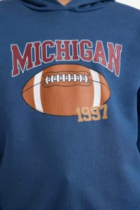 DeFacto Hooded Printed Soft Lined Sweatshirt Boy - Image 4