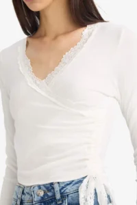 DeFacto Fitted Lace Detailed T-Shirt - Image 4