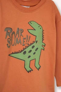 DeFacto Pack of 2 Dinosaur Printed T-Shirts for Baby Boy - Image 3