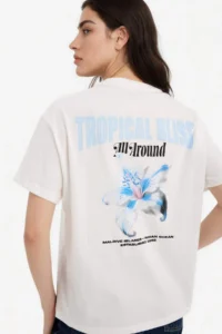 DeFacto Oversize Crew Neck Printed Short Sleeve T-Shirt