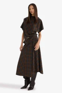DeFacto Pen Checkered Normal Waist Midi Skirt - Image 2