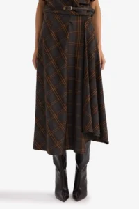 DeFacto Pen Checkered Normal Waist Midi Skirt - Image 3