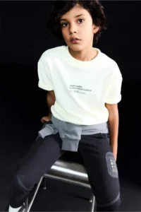 DeFacto Oversize Wide Fit Crew Neck Printed Short Sleeve T-Shirt Boy